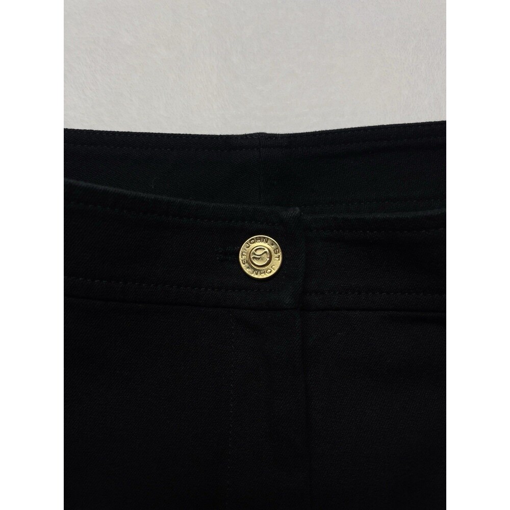 ST. JOHN Women's Size 6 Relaxed Straight Leg High-Rise Black Stretch Pants - Picture 7 of 12
